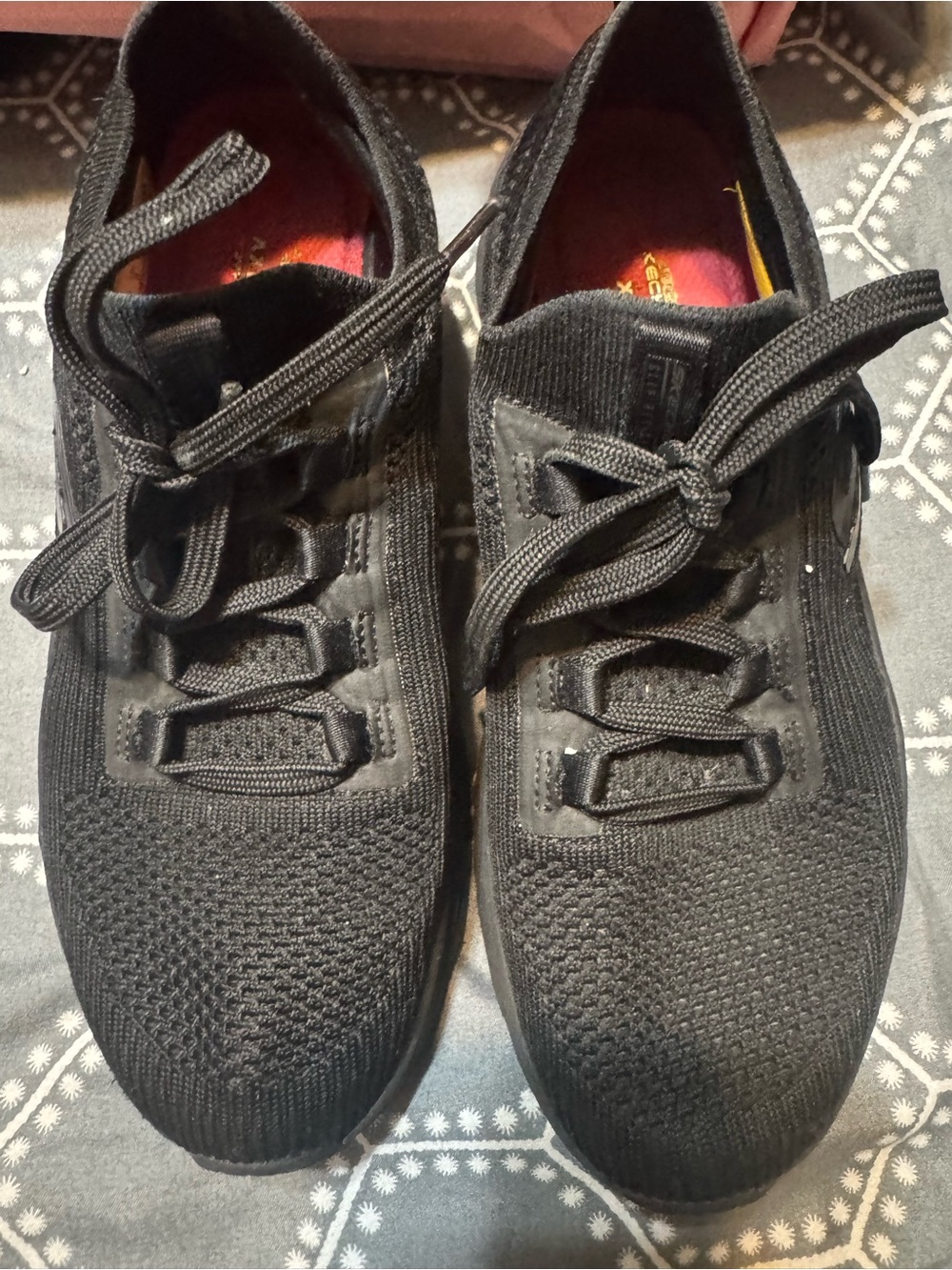 Skechers women’s Black Knit Lace-Up Sneakers